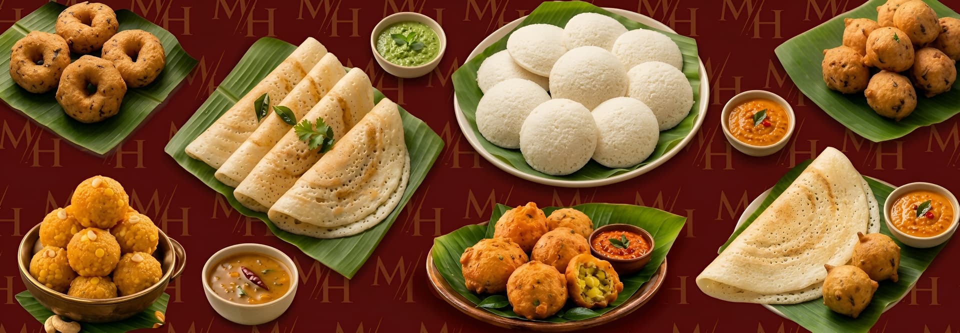 Authentic South Indian Dosa, Idli and Vada spread at MH Dosa Hut in Gampaha, Sri Lanka